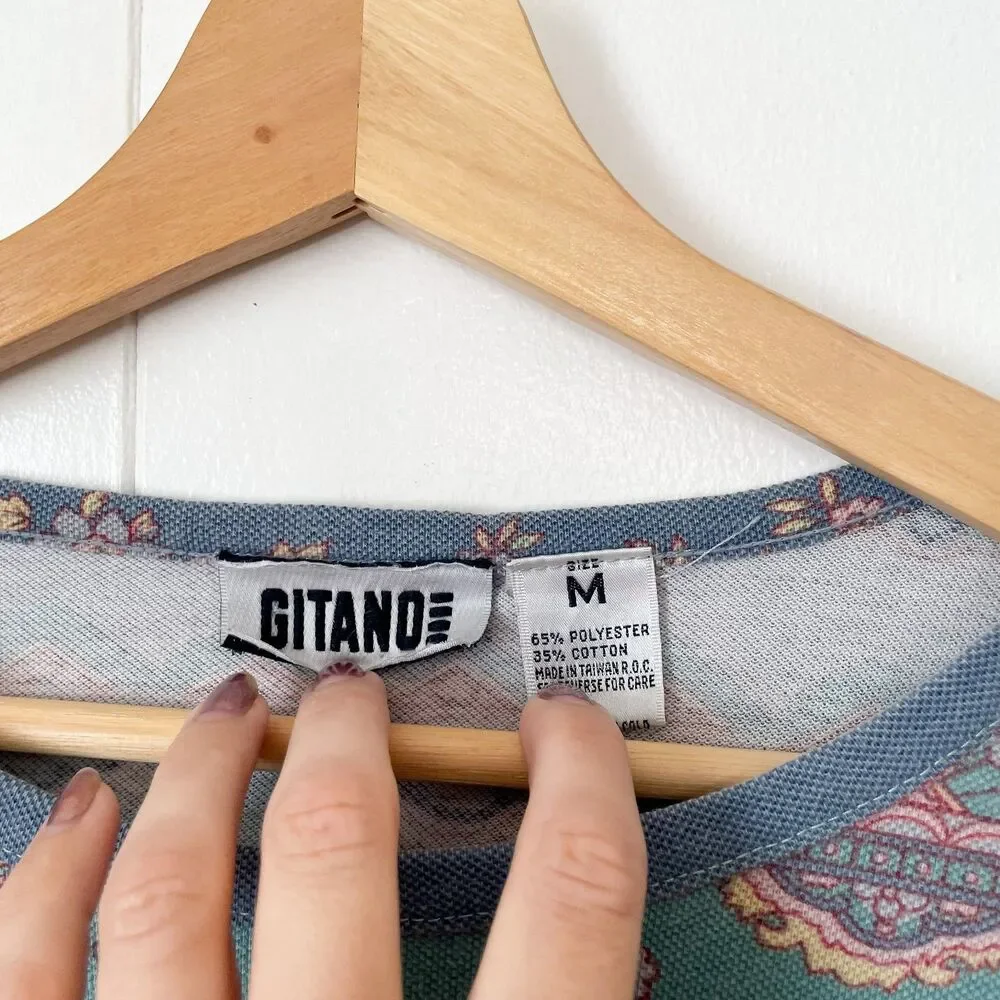 Vintage Gitano 90s Aztec Crewneck All Over Geometric Print, Size Medium